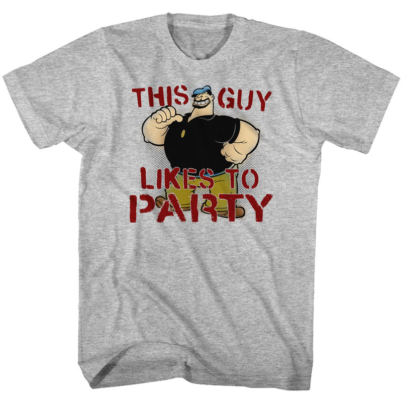 Popeye Mens S/S T-Shirt - Partee - Heather Gray Heather