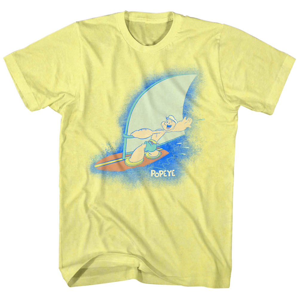 Popeye Mens S/S T-Shirt - Sailin' On - Heather Yellow Heather