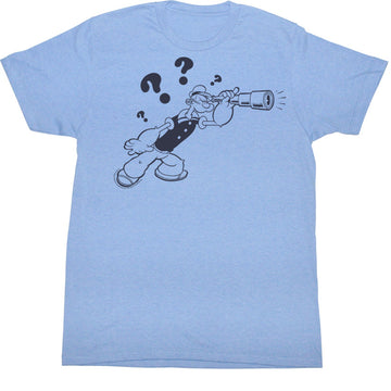 Popeye Mens S/S T-Shirt - Whad - Heather Light Blue Heather