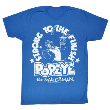 Popeye Mens S/S T-Shirt - Whiteness - Heather Royal Heather