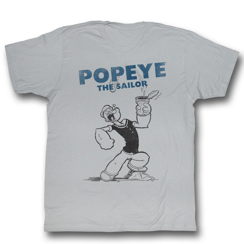 Popeye Mens S/S T-Shirt - Four Sail - Solid Silver