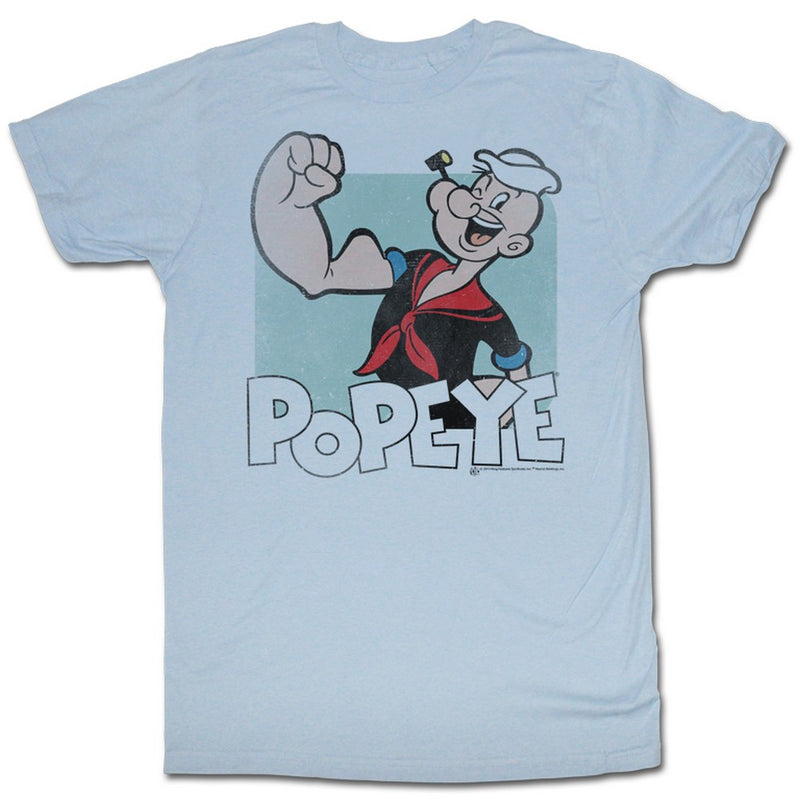 Popeye Mens S/S T-Shirt - Popeye - Solid Light Blue
