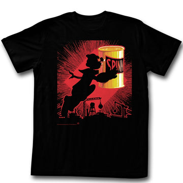 Popeye Mens S/S T-Shirt - Silhouette - Solid Black