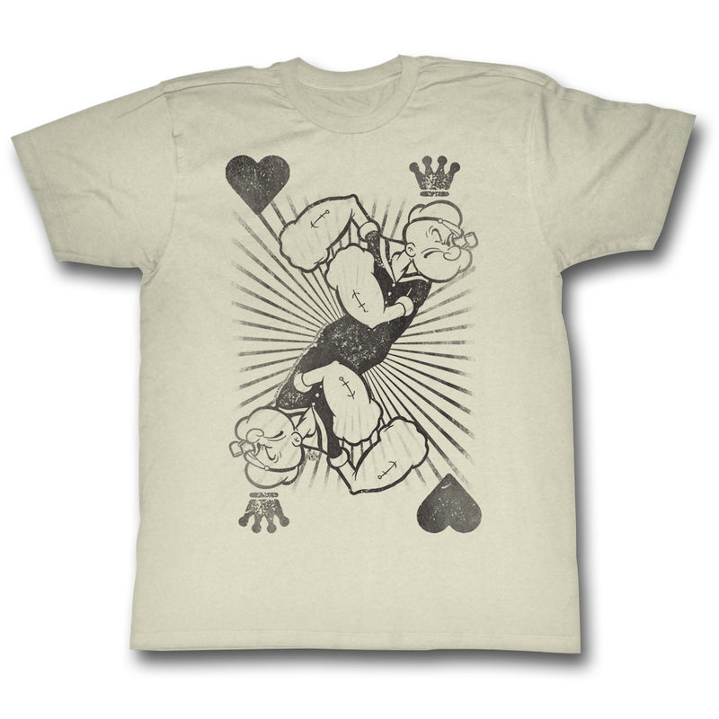Popeye Mens S/S T-Shirt - King Of Harts - Solid Natural