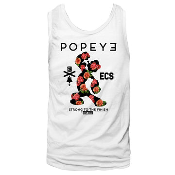 Popeye Mens  Tank - Flowerman - Solid White