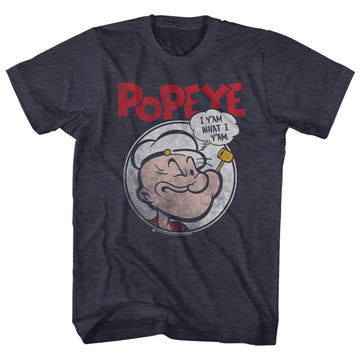 Popeye Mens S/S T-Shirt - Y'Am - Heather Navy Heather