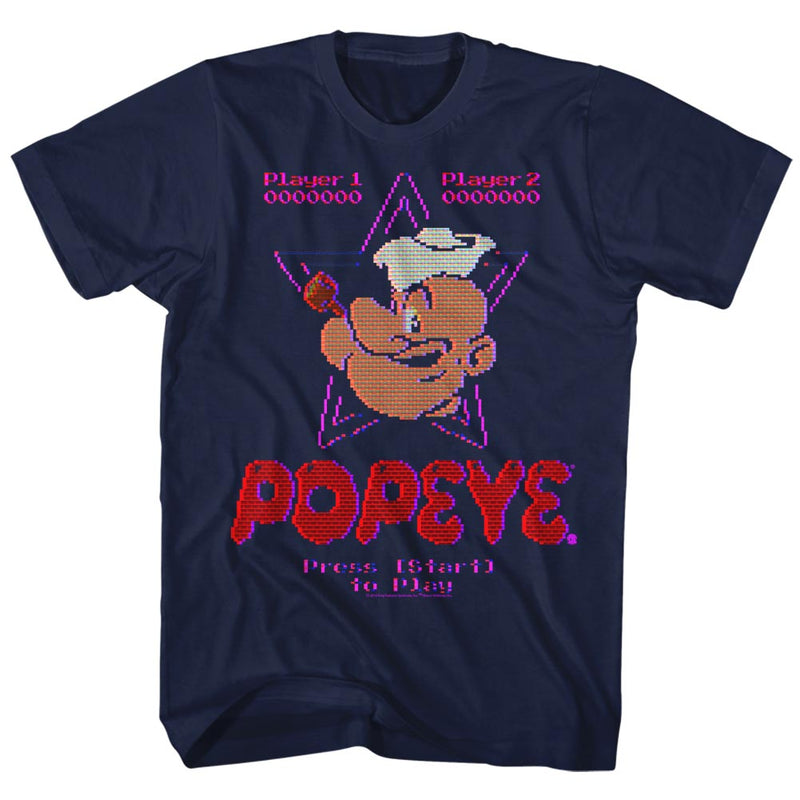 Popeye Mens S/S T-Shirt - Old Game - Solid Navy