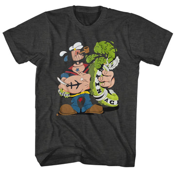 Popeye Mens S/S T-Shirt - Woodhead - Heather Black Heather