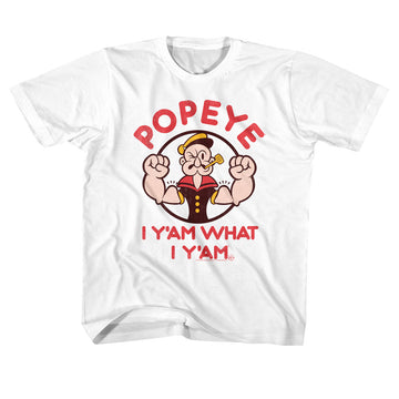 Popeye Toddler S/S T-Shirt - Yam - Solid White