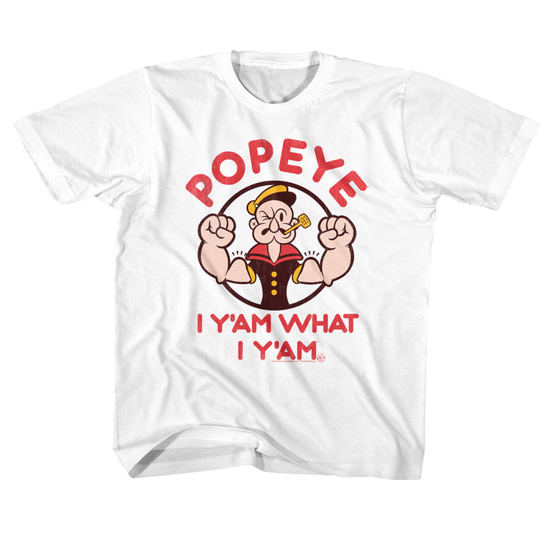 Popeye Youth S/S T-Shirt - Yam - Solid White