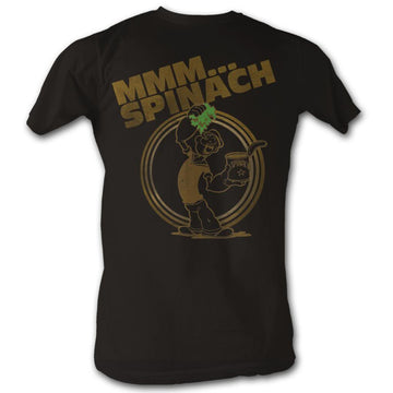 Popeye Mens S/S T-Shirt - Mmm…Spinach - Solid Smoke