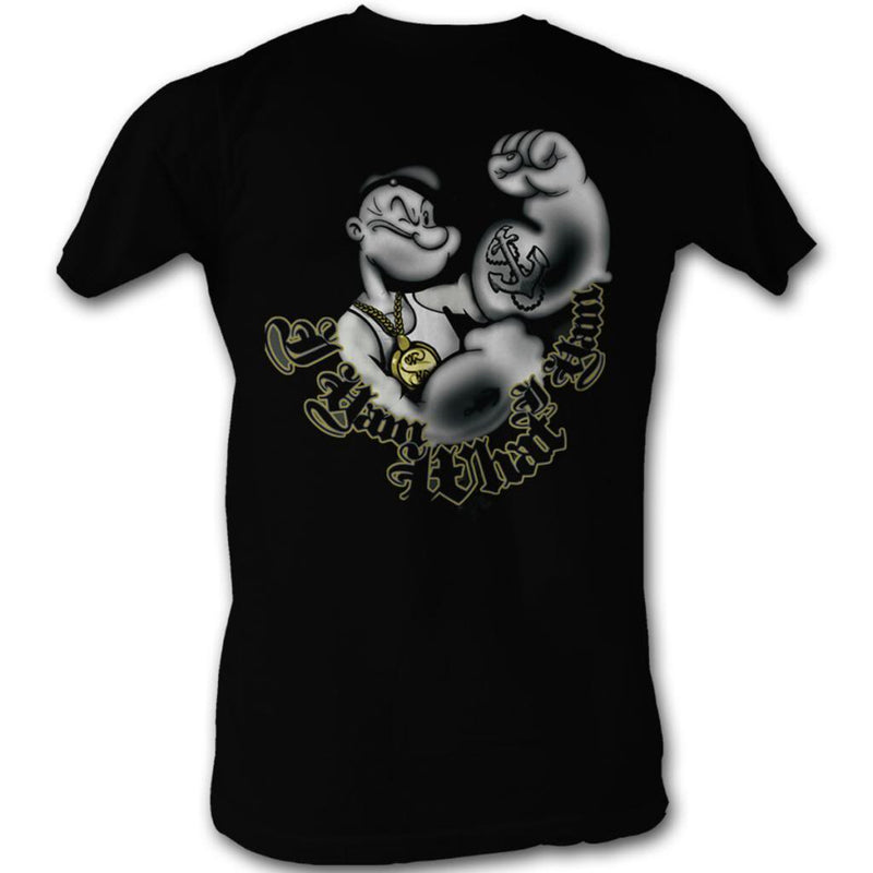 Popeye Mens S/S T-Shirt - I Yam - Solid Black