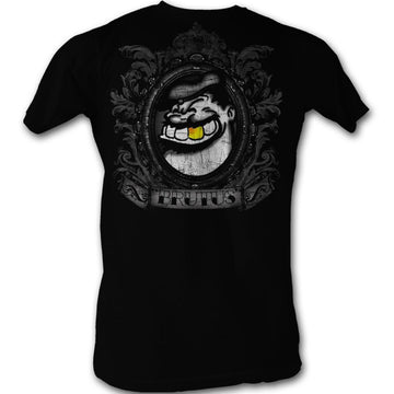Popeye Mens S/S T-Shirt - Brutus Gold - Solid Black