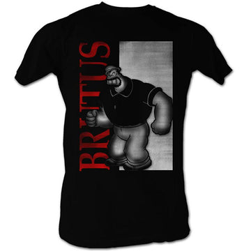 Popeye Mens S/S T-Shirt - Scar Brutus - Solid Black