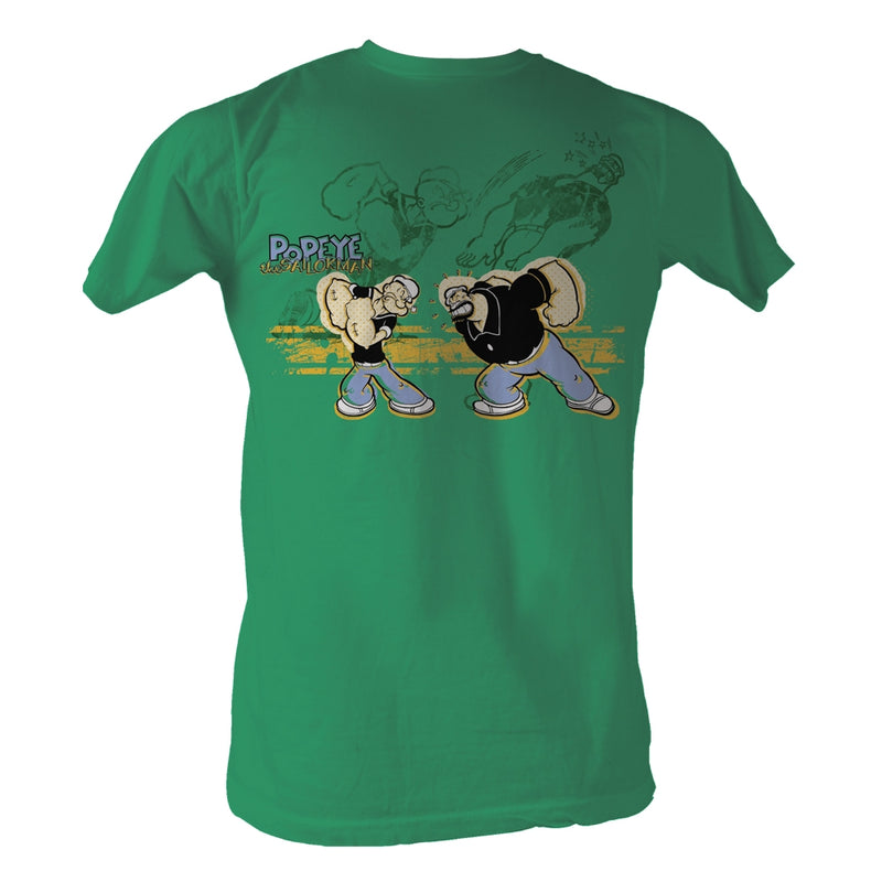 Popeye Mens S/S T-Shirt - Popeye Punch - Solid Kelly