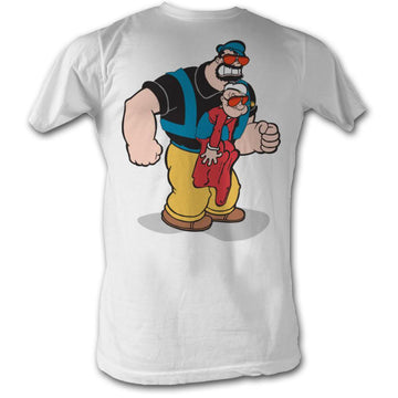 Popeye Mens S/S T-Shirt - Pappa Brutus - Solid White