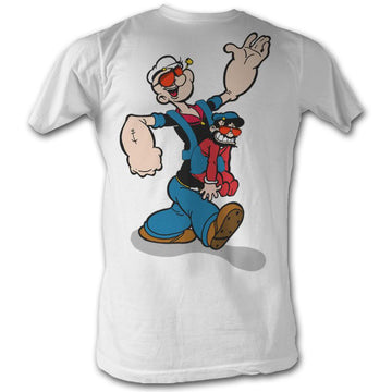 Popeye Mens S/S T-Shirt - Pappa Popeye - Solid White