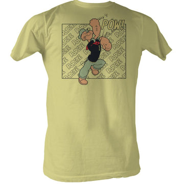 Popeye Mens S/S T-Shirt - Poppow - Heather Yellow Heather