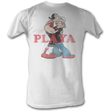 Popeye Mens S/S T-Shirt - Playa - Solid White