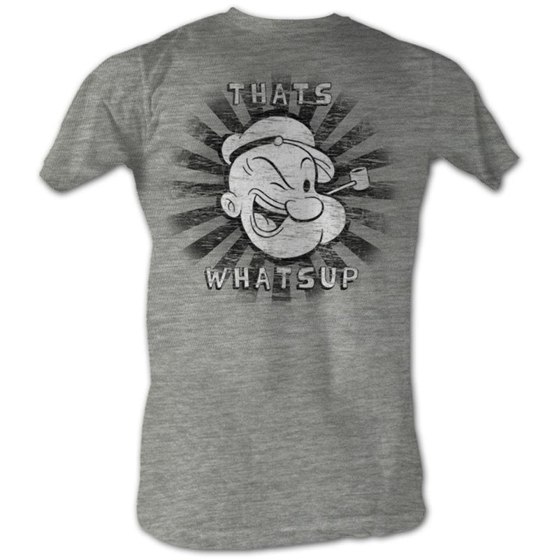 Popeye Mens S/S T-Shirt - That’S Whats Up - Heather Gray Heather