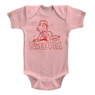 Popeye Infant S/S Bodysuit - Sweet Pea - Solid Light Pink