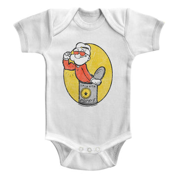 Popeye Infant S/S Bodysuit - Baby Popeye - Solid White