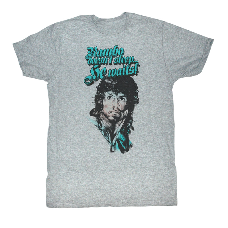 Rambo Mens S/S T-Shirt - Rain On Your Face - Heather Gray Heather