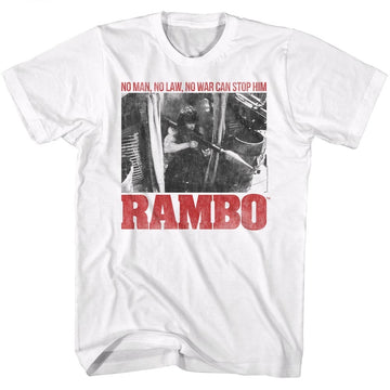 Rambo Mens S/S T-Shirt - No One - Solid White