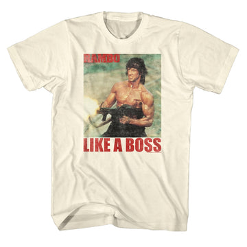 Rambo Mens S/S T-Shirt - Boss Rambo - Solid Natural