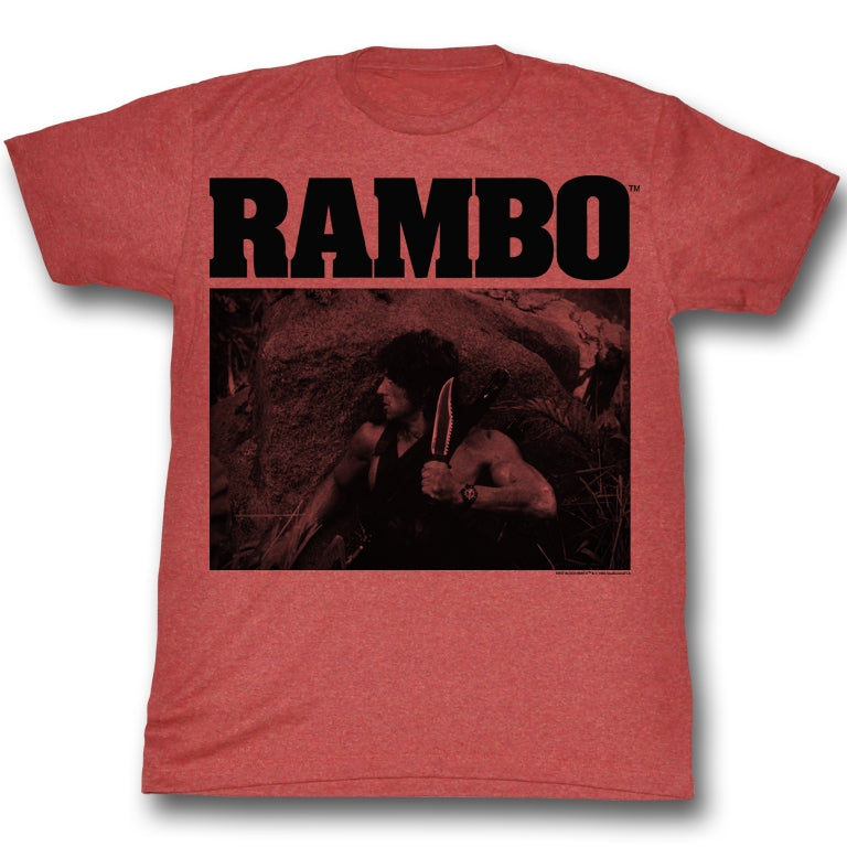 Rambo Mens S/S T-Shirt - Rambo Marine - Heather Red Heather