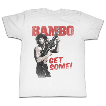 Rambo Mens S/S T-Shirt - Get Some - Solid White