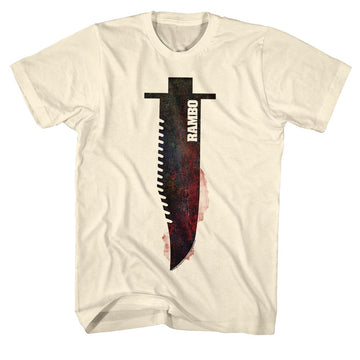 Rambo Mens S/S T-Shirt - The Knife - Solid Natural