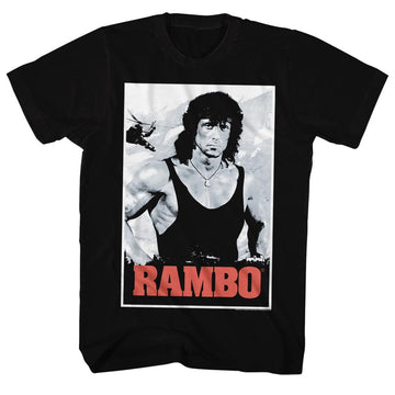 Rambo Mens S/S T-Shirt - Rambo - Solid Black