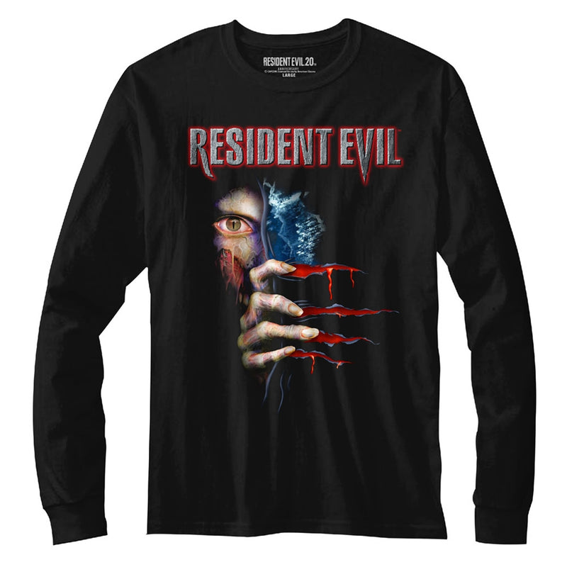 Resident Evil Mens L/S T-Shirt - Peekin' - Solid Black