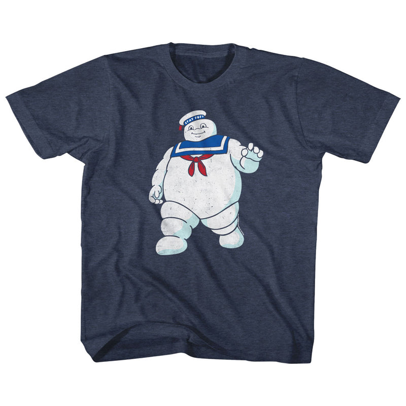 Real Ghostbusters Toddler S/S T-Shirt - Mr Stay Puft - Heather Vintage Navy