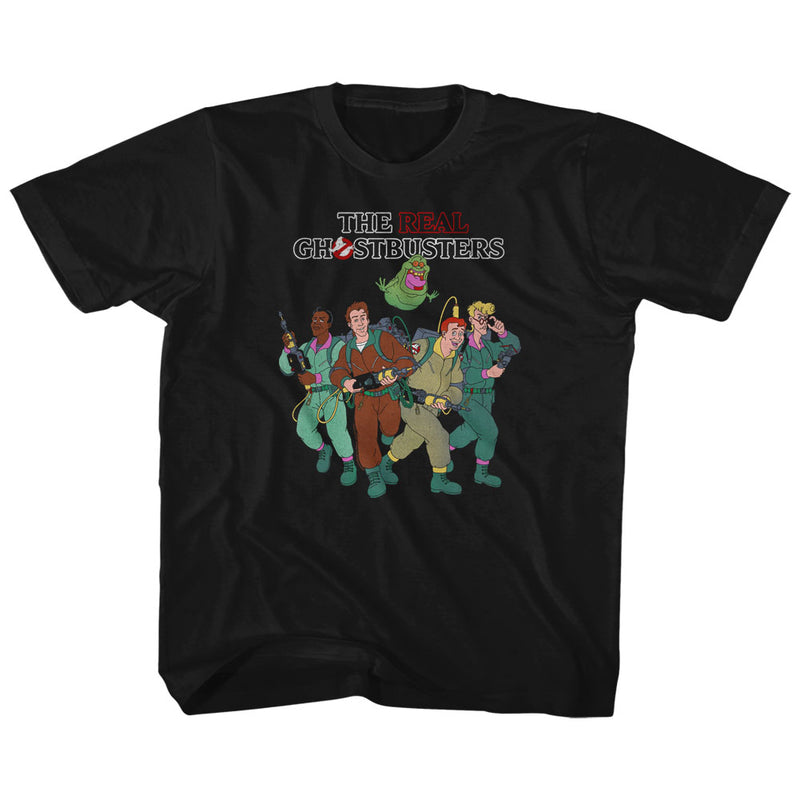 Real Ghostbusters Toddler S/S T-Shirt - The Whole Crew - Solid Black