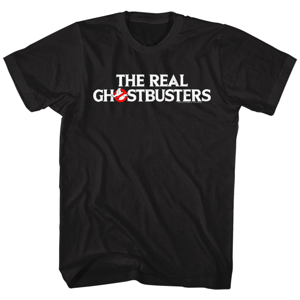 Real Ghostbusters Mens S/S T-Shirt - Logo - Solid Black