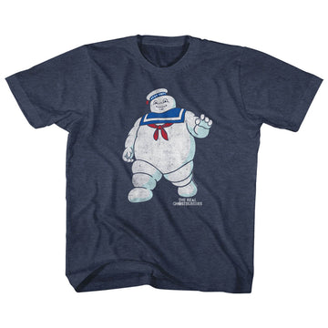 The Real Ghostbusters Toddler S/S T-Shirt - Mr Stay Puft 2 - Heather Vintage Navy