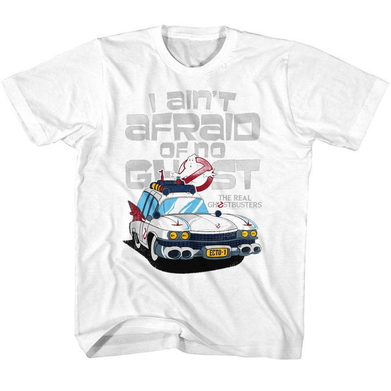 Real Ghostbusters Toddler S/S T-Shirt - Aint Afraid - Solid White
