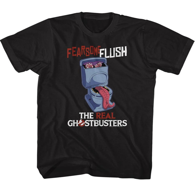 Real Ghostbusters Toddler S/S T-Shirt - Fearsome Flush - Solid Black