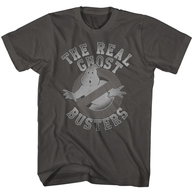 The Real Ghostbusters Mens S/S T-Shirt - Tonal Ghost Symbol - Solid Smoke