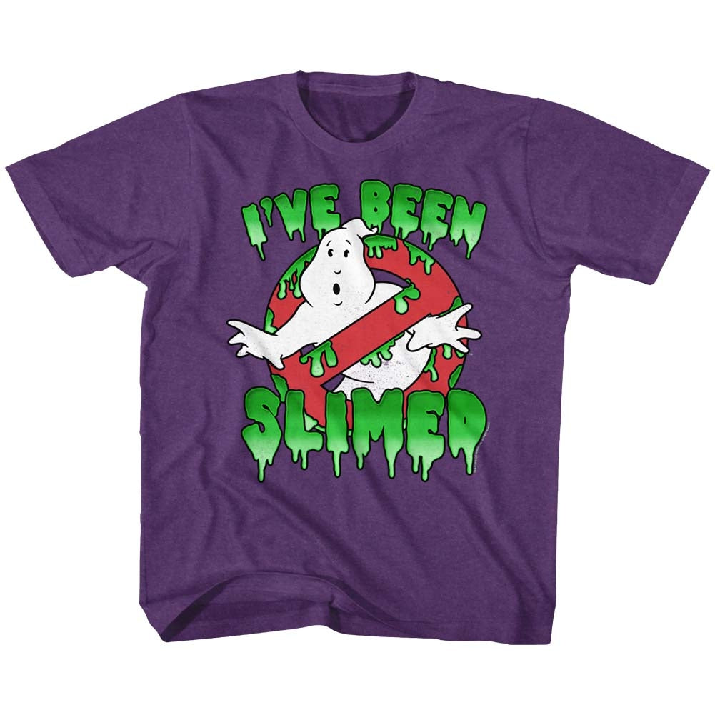 The Real Ghostbusters Youth S/S T-Shirt - Slimed! - Heather Vintage Purple