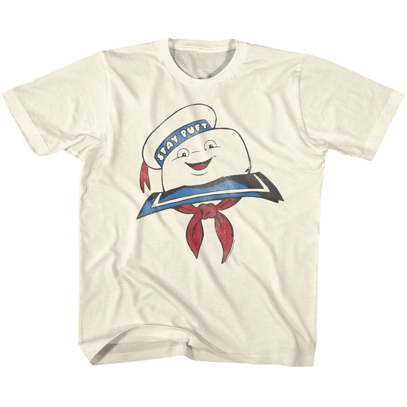 The Real Ghostbusters Youth S/S T-Shirt - Stay Puft Head - Solid Natural