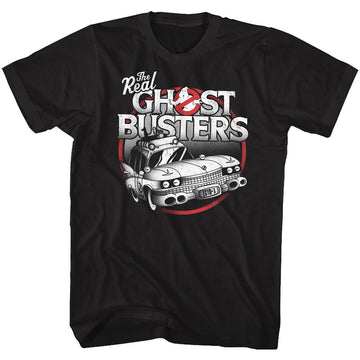 The Real Ghostbusters Mens S/S T-Shirt - The Car - Solid Black