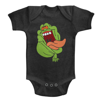 Real Ghostbusters Infant S/S Heather Bodysuit - Slimer - Heather Vintage Smoke