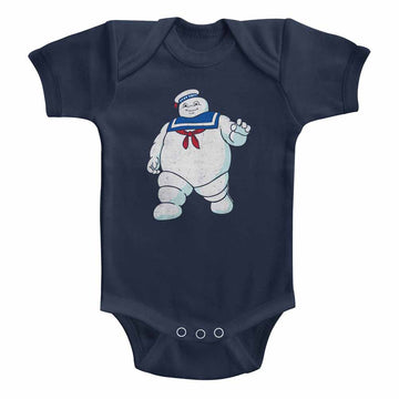 Real Ghostbusters Infant S/S Bodysuit - Mr Stay Puft - Solid Navy