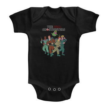 Real Ghostbusters Infant S/S Bodysuit - The Whole Crew - Solid Black