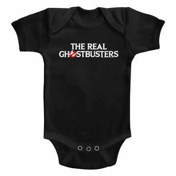 Real Ghostbusters Infant S/S Bodysuit - Logo - Solid Black