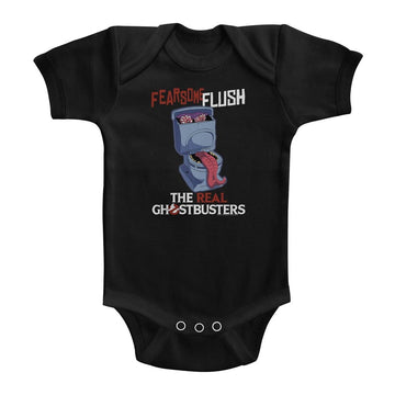 Real Ghostbusters Infant S/S Bodysuit - Fearsome Flush - Solid Black