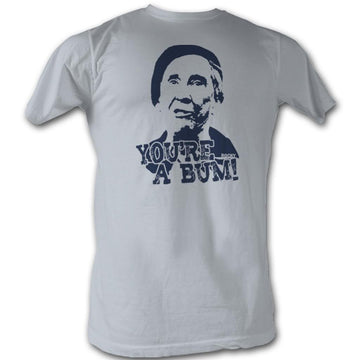 Rocky Mens S/S T-Shirt - You'Re A Bum - Solid Silver